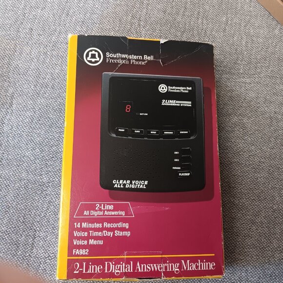 Vtg Southwestern Bell Freedom Phone (FA982) 2-Line Digital Answering Machine - Picture 8 of 16